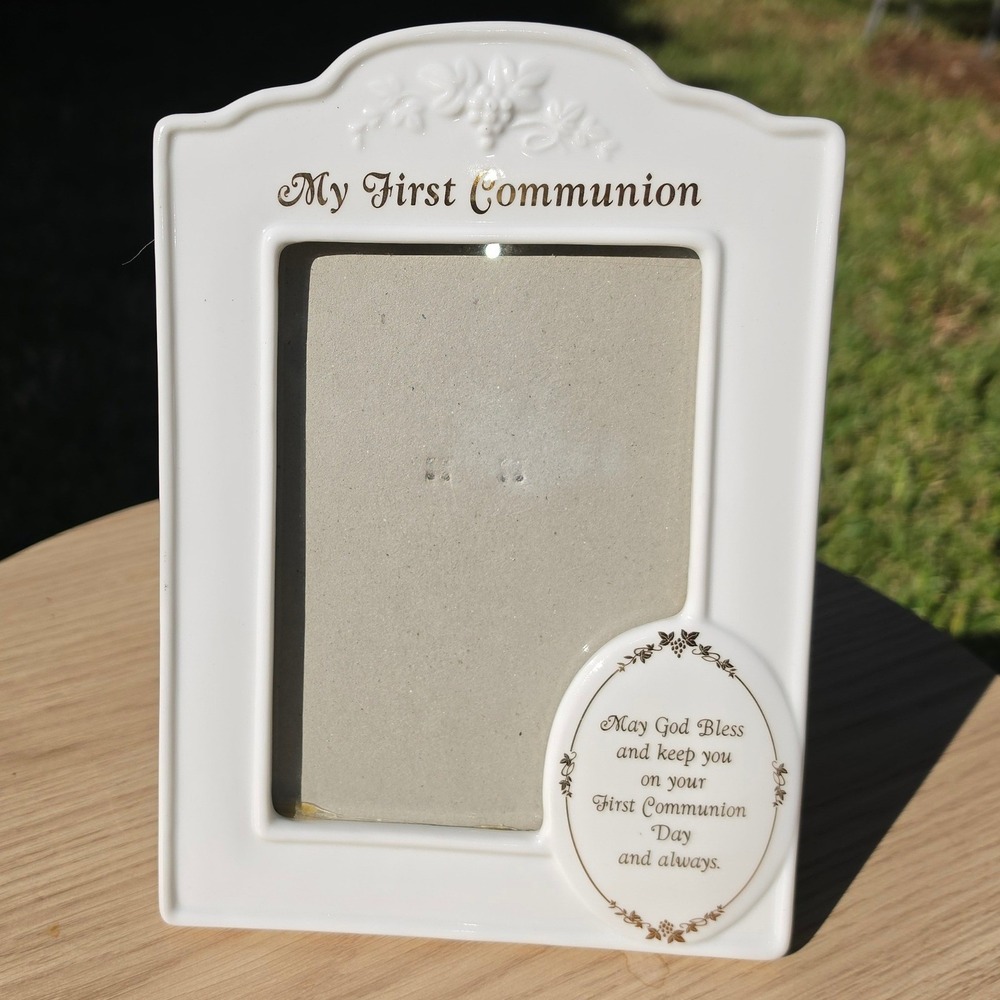 Roman Inc My First Communion Porcelain Photo Frame White Gold Kathryn Fincher